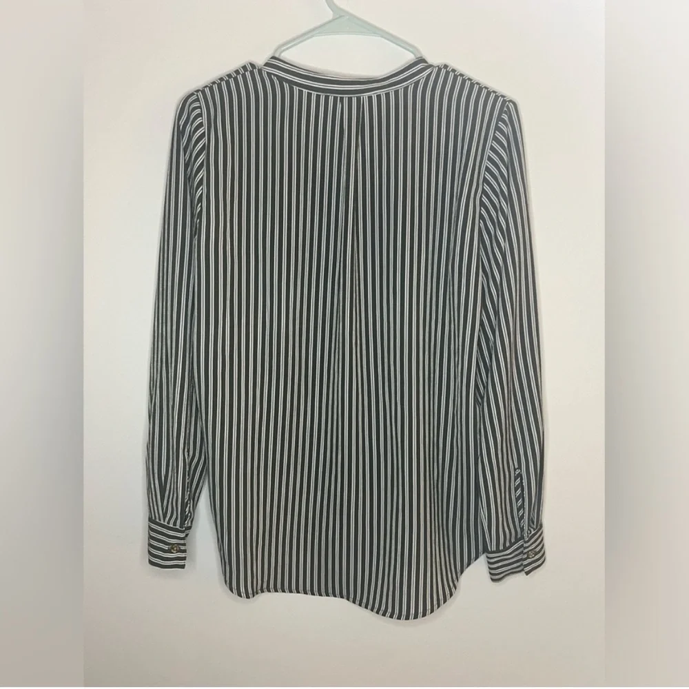 Michael Kors - Green and White Striped Blouse - Size Small - Picture 5 of 8